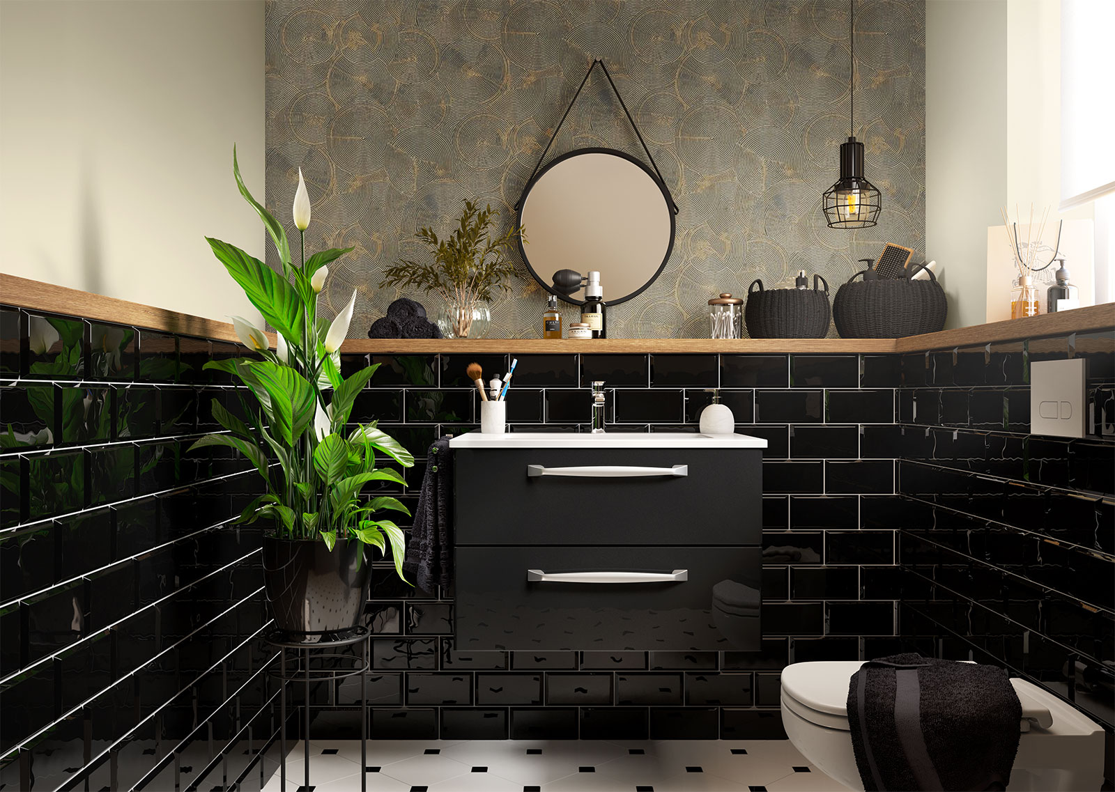 nju CGI, Gäste-WC im modernen Design, nachher