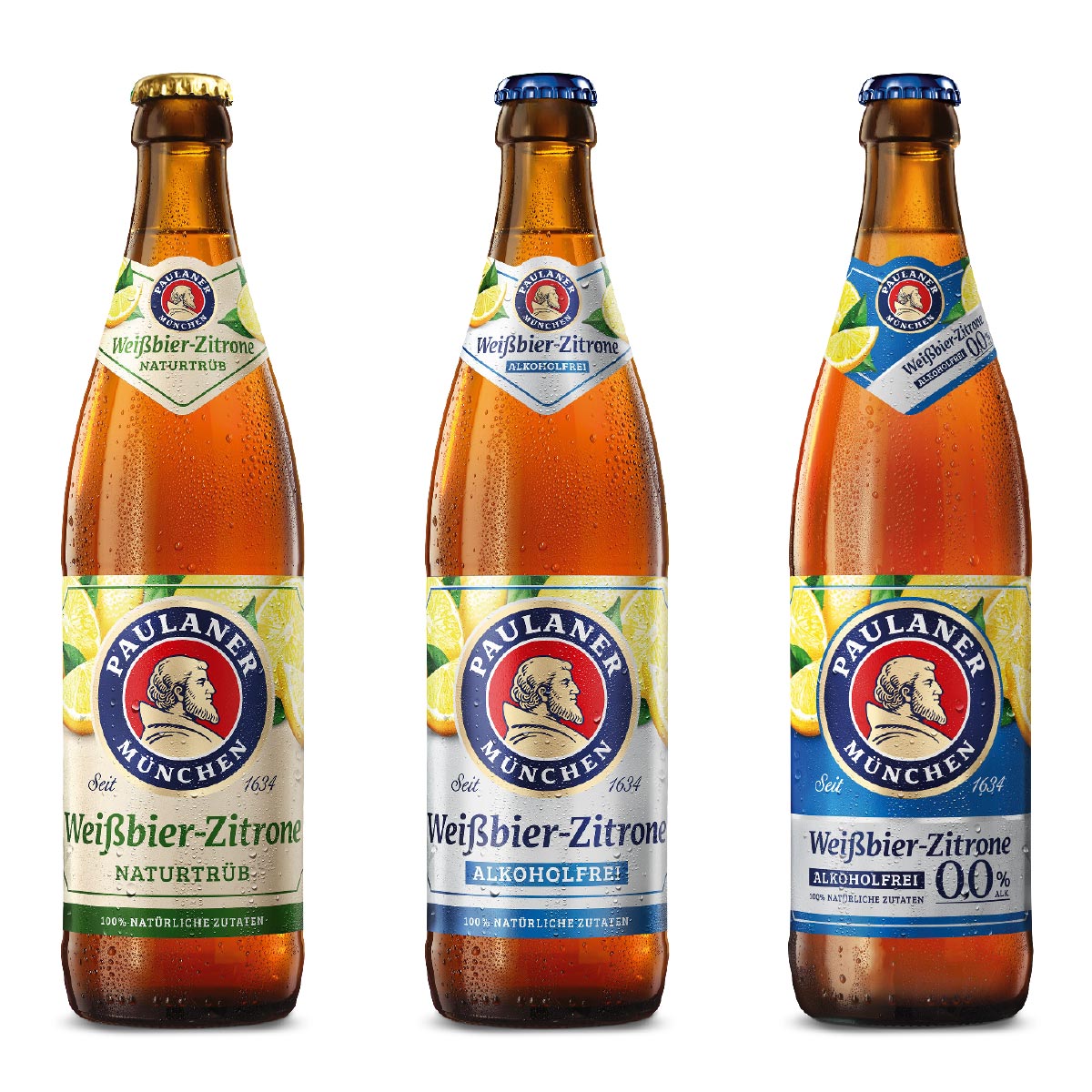 nju 3 Flaschen Paulaner Weißbier Zitrone