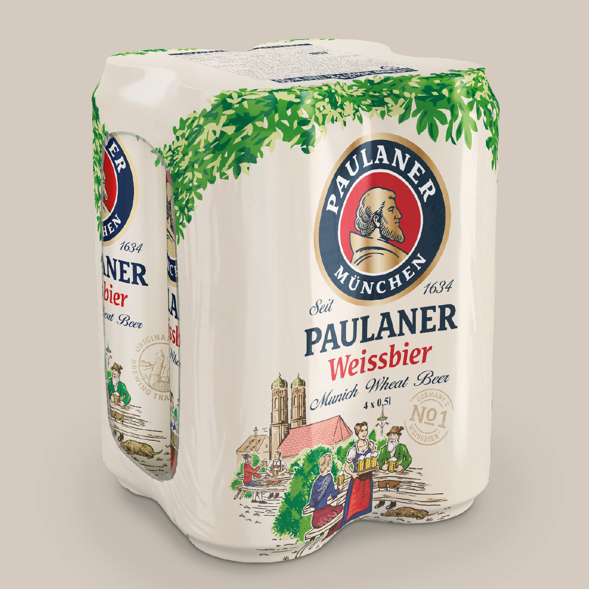 nju 4er-Pack Paulaner Weissbier in der Dose