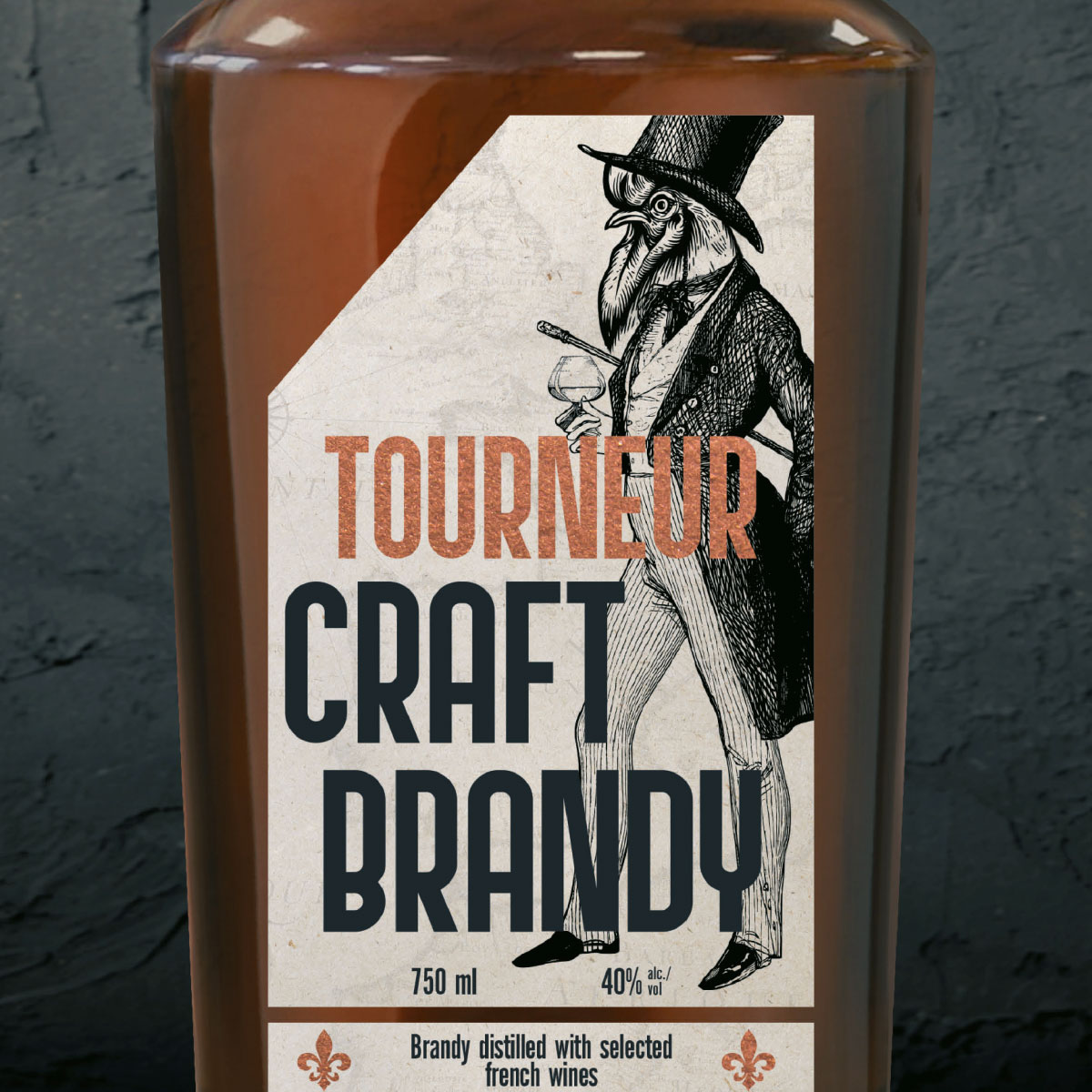 nju Packaging, Tourneur Craft Brandy Etikett